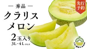 【 令和8年産 】【 先行予約 】クラリスメロン 秀品 1箱 2玉入り 飯岡 メロン クラリス 青肉 果物 フルーツ 甘い [CG004ya]