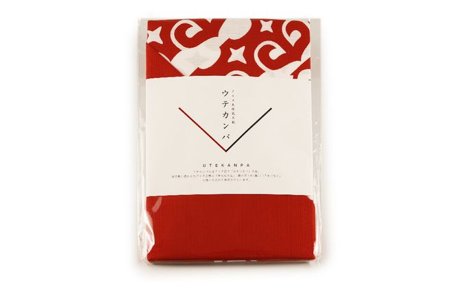 【共生の想い・ウテカンパ～手をつなぐ～】アイヌ文様風呂敷（赤） AI060