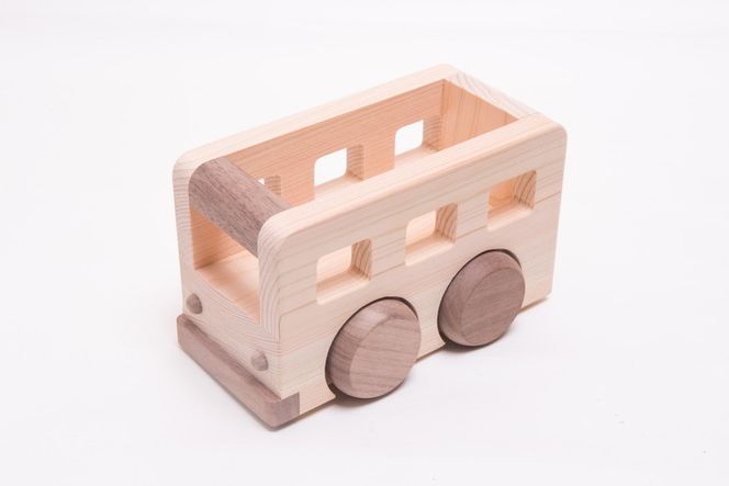 木製 オルゴール バス【檜のおもちゃ ＩＫＯＮＩＨ】 ≪桧 おもちゃ ヒノキ ひのき 木育 知育≫