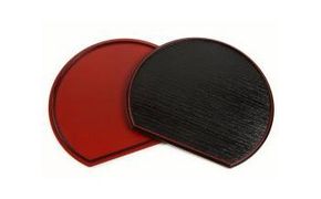 業務用セット 半月盆 約39cm 尺三 50枚組 滑り止め加工 紀州漆器 開業 ホテル 旅館 お盆 トレー トレイ たくさん ランチョンマット［YS2］ 303446_CR005