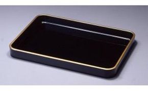 木製 漆塗 賞状盆 金縁付（尺七 約51.8cm）天然木 天然うるし 手塗［YS34］ 303446_CR060