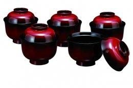 3.2吸物椀 篁 5客入（食器洗浄機OK） 紀州漆器［YS41］ 303446_CR070