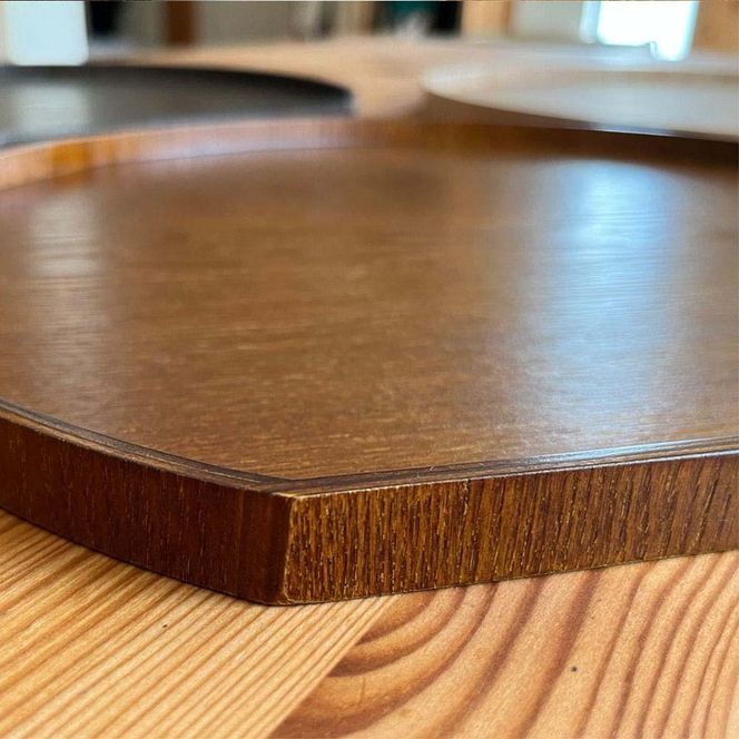 紀州漆器 木製 半月盆 ケヤキ塗り お盆 トレイ トレー［YS49］ 303446_CR080VC01