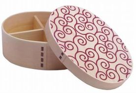 紀州漆器 曲げわっぱ まげわっぱ 弁当箱 白木唐草 赤［YS74］ 303446_CR112VC03