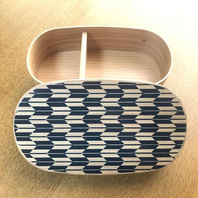 紀州漆器 曲げわっぱ 弁当箱 矢羽 青（九州国産日田杉）［YS94］ 303446_CR135