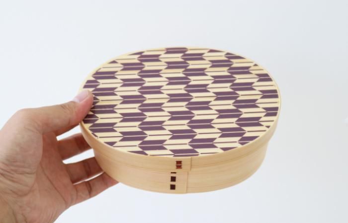 紀州漆器 曲げわっぱ まげわっぱ 弁当箱 矢羽柄 パープル 紫 [YS100] 303446_CR141VC01
