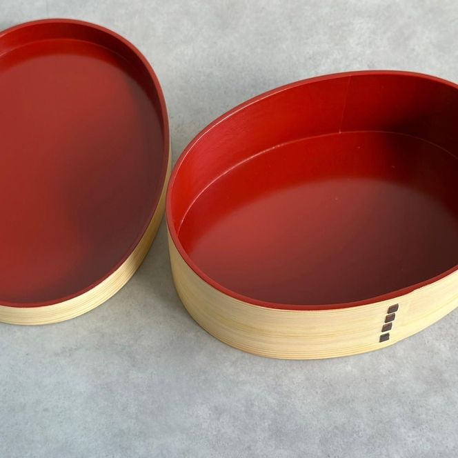 紀州漆器 曲げわっぱ 弁当箱 白木 内朱 伝統工芸［YS114］ 303446_CR155