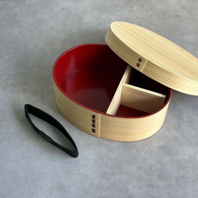 紀州漆器 曲げわっぱ 弁当箱 白木 内朱 伝統工芸［YS114］ 303446_CR155