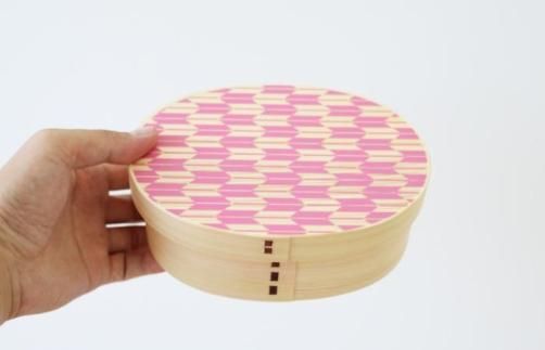 KISHU 曲げわっぱ 弁当箱 矢羽柄 ピンク 紀州漆器 伝統工芸 303446_303446_CR160