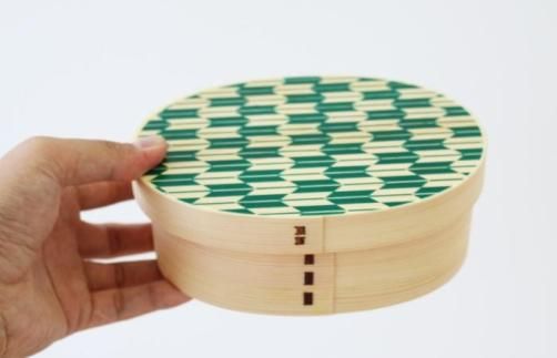 紀州漆器 KISHU 曲げわっぱ 弁当箱 矢羽柄 グリーン 緑  伝統工芸［YS120］ 303446_CR161