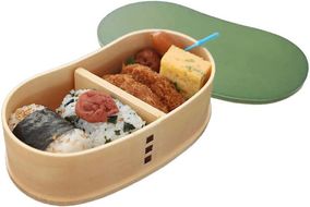 【リーフグリーン】曲げわっぱ 豆型 カラー 弁当箱 紀州漆器 まげわっぱ 303446_303446_CR168VC02