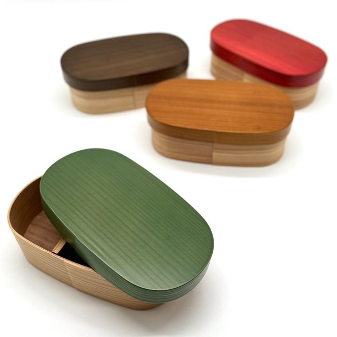 ［チェリーピンク］九州杉 国産 カラー 曲げわっぱ 被せ蓋 弁当箱 まげわっぱ［YS137］ 303446_CR171VC03