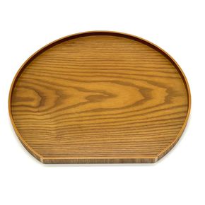 ［ライトブラウン］紀州漆器 木製 カラー半月盆 トレー 約36cm［YS139］ 303446_CR172VC01