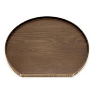 ［マロンブラウン］紀州漆器 木製 カラー半月盆 トレー 約36cm［YS140］ 303446_CR172VC02