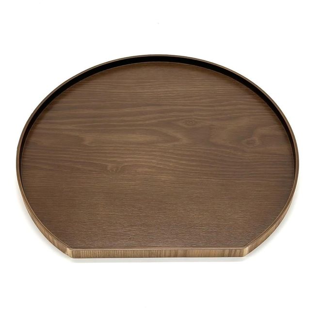 ［マロンブラウン］紀州漆器 木製 カラー半月盆 トレー 約36cm［YS140］ 303446_CR172VC02