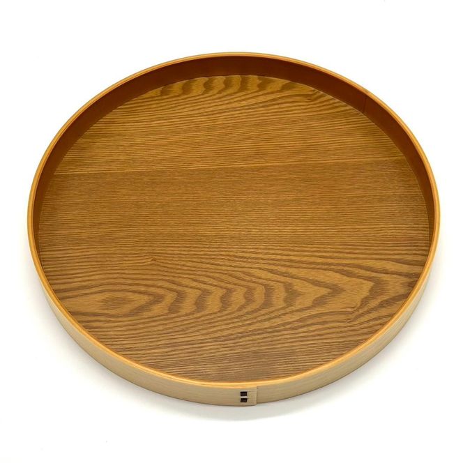 ［ライトブラウン］木製 お盆 曲げわっぱ カラー丸盆 まげわっぱ 紀州漆器［YS143］ 303446_CR173VC01