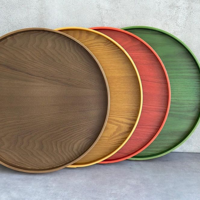 ［マロンブラウン］木製 お盆 曲げわっぱ カラー丸盆 まげわっぱ 紀州漆器［YS144］ 303446_CR173VC02