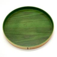 ［リーフグリーン］木製 お盆 曲げわっぱ カラー丸盆 まげわっぱ 紀州漆器［YS146］ 303446_CR173VC04