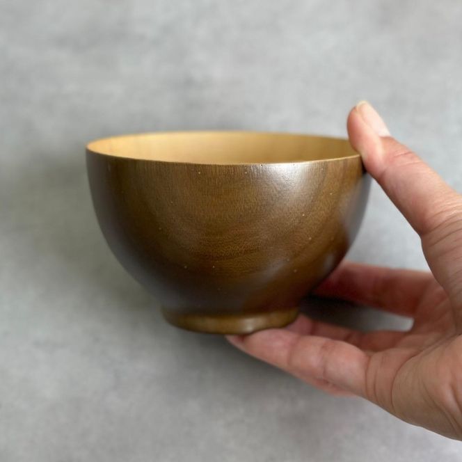 ★ギフトボックス付き ペア ナチュラルボウル ブラウン 2個セット 箸付き 303446_CR179