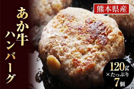 あか牛ハンバーグ 熊本県産あか牛を使用した贅沢ハンバーグたっぷり7個入り [7-14日以内に出荷予定(土日祝除く)] あか牛 赤牛 あかうし---mna_fschamburg_wx_r7_14000_840g---