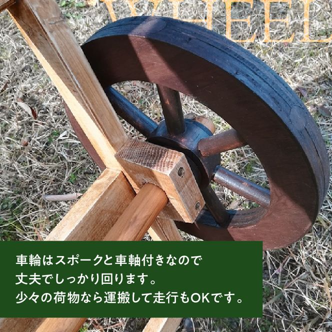 荷車のプランターオブジェ［161P09］荷車 プランター オブジェ ガーデニング ディスプレイ アンティーク ナチュラル 庭 インテリア ミニチュア 荷車型 国産 屋内 屋外 使用可 防腐 防水