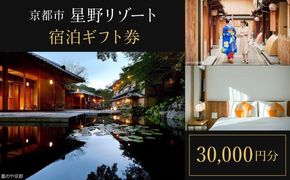 【星野リゾート】ふるさと納税宿泊ギフト券30,000円分 ［ 京都 旅行 宿泊 ホテル 人気 おすすめ 割引 チケット クーポン ギフト 観光 トラベル 宿］  261009_A-DP001