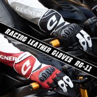 【デグナー】レーシンググローブ　ホワイトーブラック[RG-11]【サイズM】［ 京都 八王子 バイクギア グローブ 人気 おすすめ 革 レザー ツーリング ライダー バイカー バイク ブランド メーカー ギア パーツ ］ 261009_A-JR043VC03