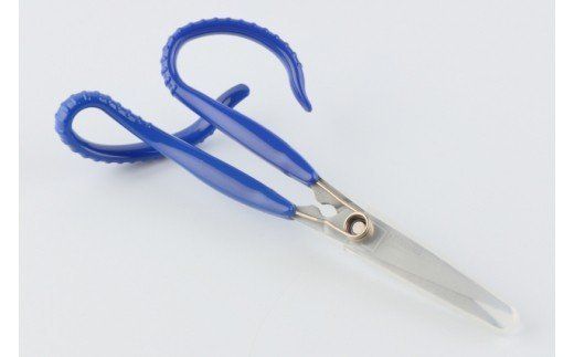 H14-16 形状記憶カスタムハサミ バネ付 右手用（青ハンドル）	