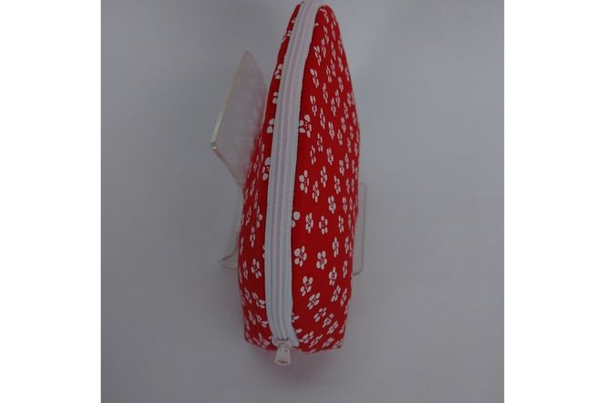 シルク・ちりめんポーチ（梅模様）赤　TR00013