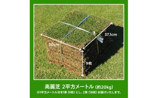 老舗日向芝産「高麗芝」2平方メートル 【 九州産 川南町産 宮崎県産 芝生 日本芝 ガーデニング 】 [F10301]