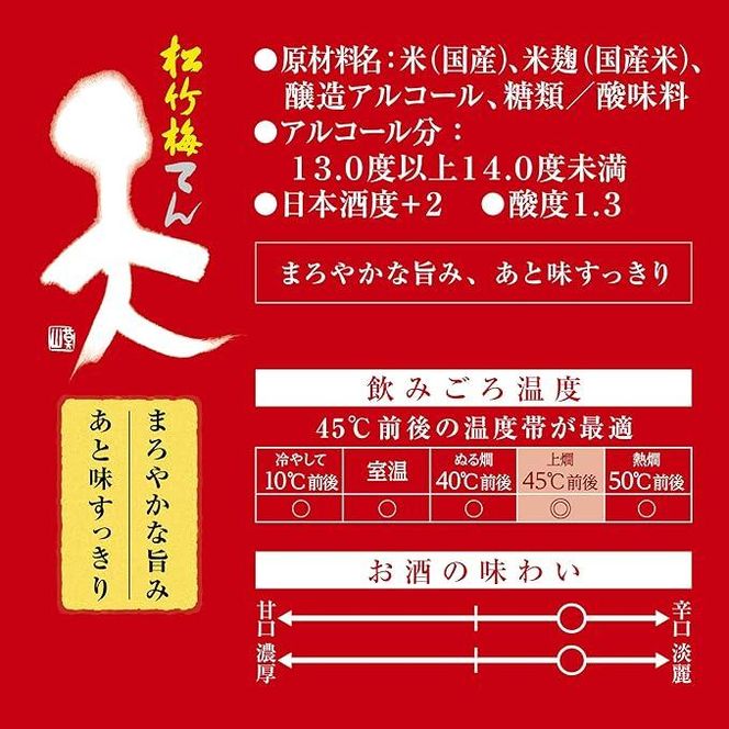 【宝酒造】松竹梅「天」（3L紙パック×4本）［ タカラ 京都 お酒 日本酒 清酒 人気 おすすめ 定番 おいしい ギフト プレゼント 贈答 ご自宅用 お取り寄せ ］ 261009_B-BL56