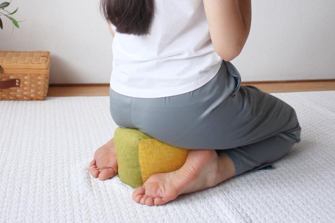 【 洛中高岡屋 】３つの高さで寛げるアイテム『コロミィ』（萌黄＆菜の花） 261009_B-BZ82