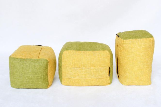 【 洛中高岡屋 】３つの高さで寛げるアイテム『コロミィ』（萌黄＆菜の花） 261009_B-BZ82