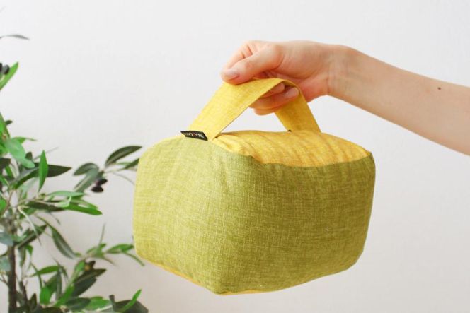 【 洛中高岡屋 】３つの高さで寛げるアイテム『コロミィ』（萌黄＆菜の花） 261009_B-BZ82