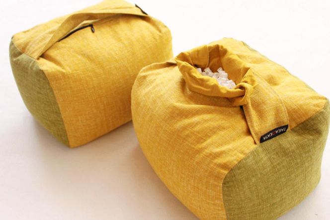 【 洛中高岡屋 】３つの高さで寛げるアイテム『コロミィ』（萌黄＆菜の花） 261009_B-BZ82