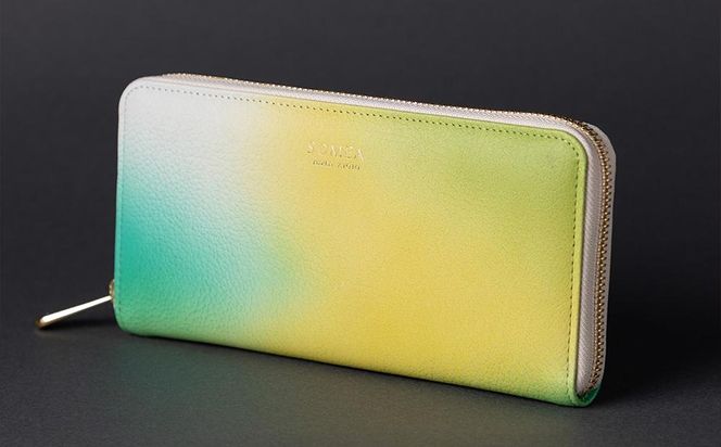 【池内友禅】SOMEA brume 長財布(レモン)｜京都 友禅染 ブランド 財布 人気［ 京都 サイフ おすすめ 革製品 本格 通勤 雑貨 高級 男女兼用 お取り寄せ 通販 送料無料 ふるさと納税 ］ 261009_B-CA90