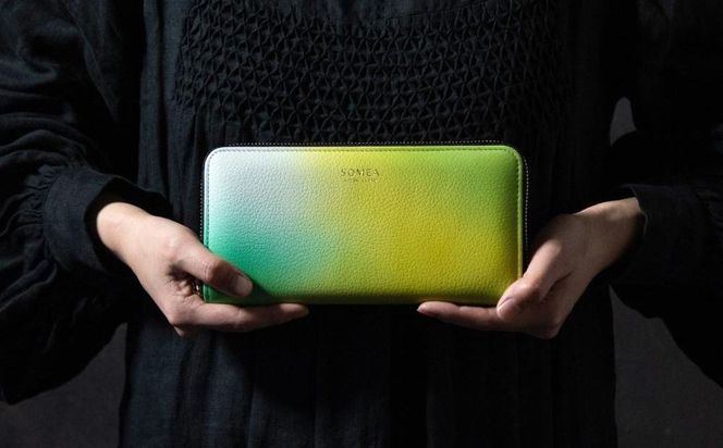 【池内友禅】SOMEA brume 長財布(レモン)｜京都 友禅染 ブランド 財布 人気［ 京都 サイフ おすすめ 革製品 本格 通勤 雑貨 高級 男女兼用 お取り寄せ 通販 送料無料 ふるさと納税 ］ 261009_B-CA90