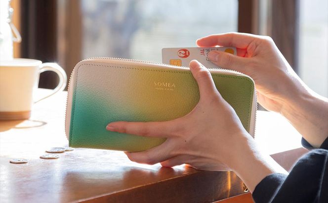 【池内友禅】SOMEA brume 長財布(レモン)｜京都 友禅染 ブランド 財布 人気［ 京都 サイフ おすすめ 革製品 本格 通勤 雑貨 高級 男女兼用 お取り寄せ 通販 送料無料 ふるさと納税 ］ 261009_B-CA90
