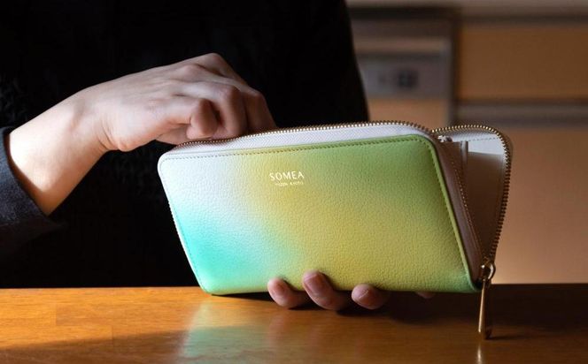 【池内友禅】SOMEA brume 長財布(レモン)｜京都 友禅染 ブランド 財布 人気［ 京都 サイフ おすすめ 革製品 本格 通勤 雑貨 高級 男女兼用 お取り寄せ 通販 送料無料 ふるさと納税 ］ 261009_B-CA90