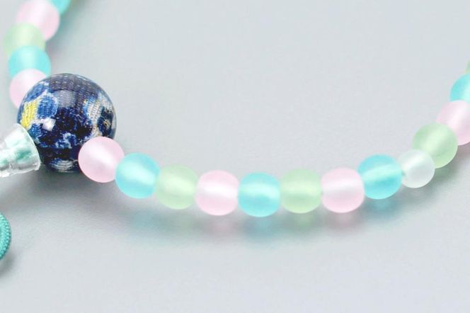 【京念珠】数珠 こどもじゅず サクランボ(グリーン)【土屋念珠店/子供用/子ども/念珠/略式/3792】 261009_B-FR49