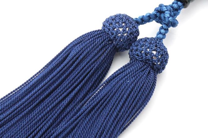 【京念珠×京ちりめん】青虎目石 数珠袋付き ブルー【土屋念珠店/男性用/メンズ/数珠/略式/仏具】 261009_B-FR79