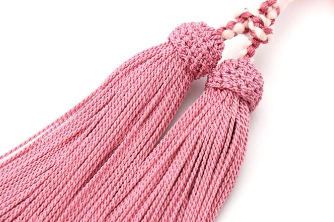 【京念珠×京ちりめん】ローズクォーツ 数珠袋付き ピンク【土屋念珠店/女性用/レディース/数珠/略式/仏具】 261009_B-FR84