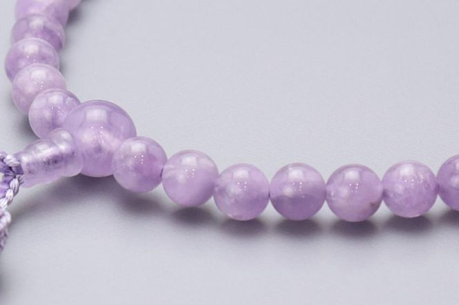 【京念珠】 厳選 藤雲石 7mm玉 正絹頭房【土屋念珠店/女性用/レディース/念珠/略式/3697】 261009_B-FR91