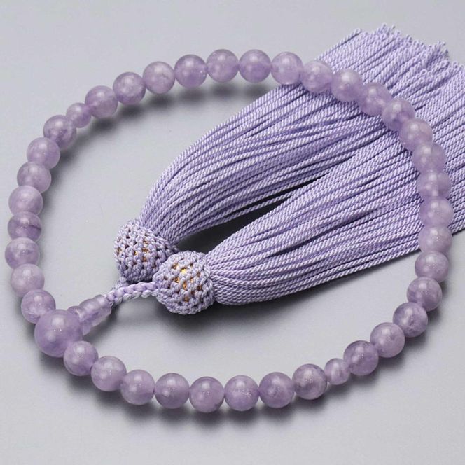 【京念珠】 厳選 藤雲石 7mm玉 正絹頭房【土屋念珠店/女性用/レディース/念珠/略式/3697】 261009_B-FR91