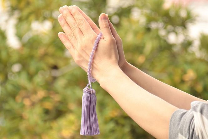 【京念珠】 厳選 藤雲石 7mm玉 正絹頭房【土屋念珠店/女性用/レディース/念珠/略式/3697】 261009_B-FR91