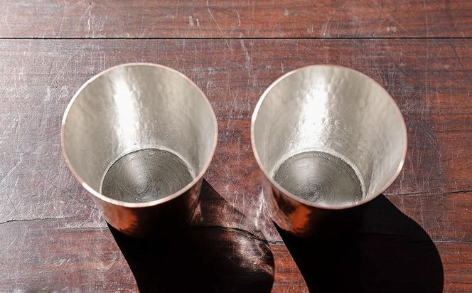 【八木庖丁店】手打ち銅製 ぐい呑み(ペア) 261009_B-JU24