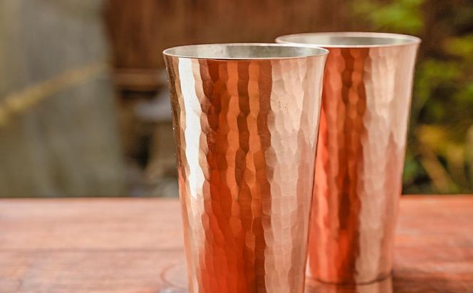 【八木庖丁店】手打ち銅製 ビアカップ(ペア) 261009_B-JU25