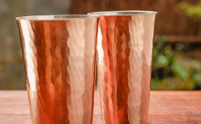 【八木庖丁店】手打ち銅製 ビアカップ(ペア) 261009_B-JU25