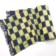 【Kyoto SILK Hannari】西陣織兵児帯　市松（黒・黄） 261009_B-KV07