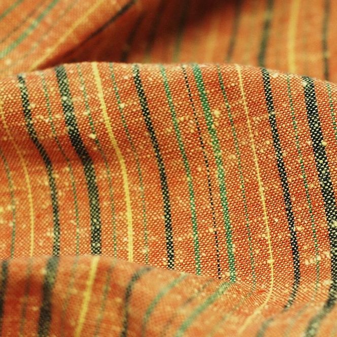 【工夫庵】唐桟縞（とうざんじま）座布団 オレンジ（2枚セット）（OR） 261009_B-NS07VC01